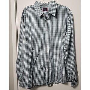 Untuckit Men's Wrinkle Free 100% Cotton Green Gray Check Button Down Shirt‎ 3XL